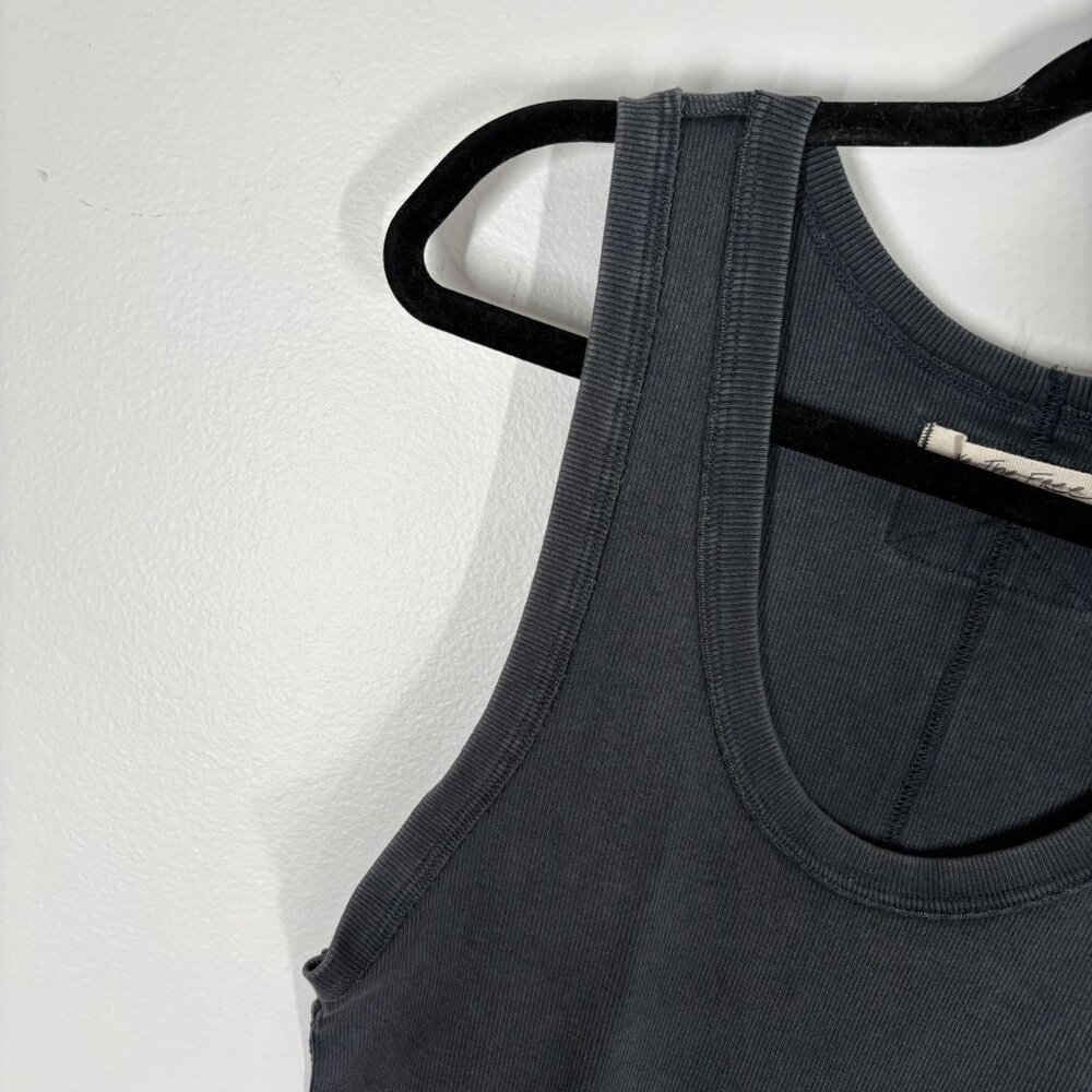 We The Free Women XL Washed Black Ribbed Jersey Grunge Kate Scoop Tank Top NWOT - Picture 7 of 12